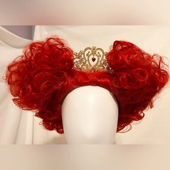 Queen Of Hearts Costume Sz S Handmade Red Gold Gown Alice In Wonderland Cosplay - Picture 15 of 16